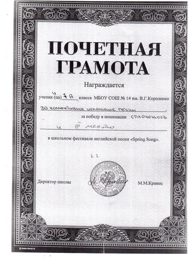 Достижения учеников