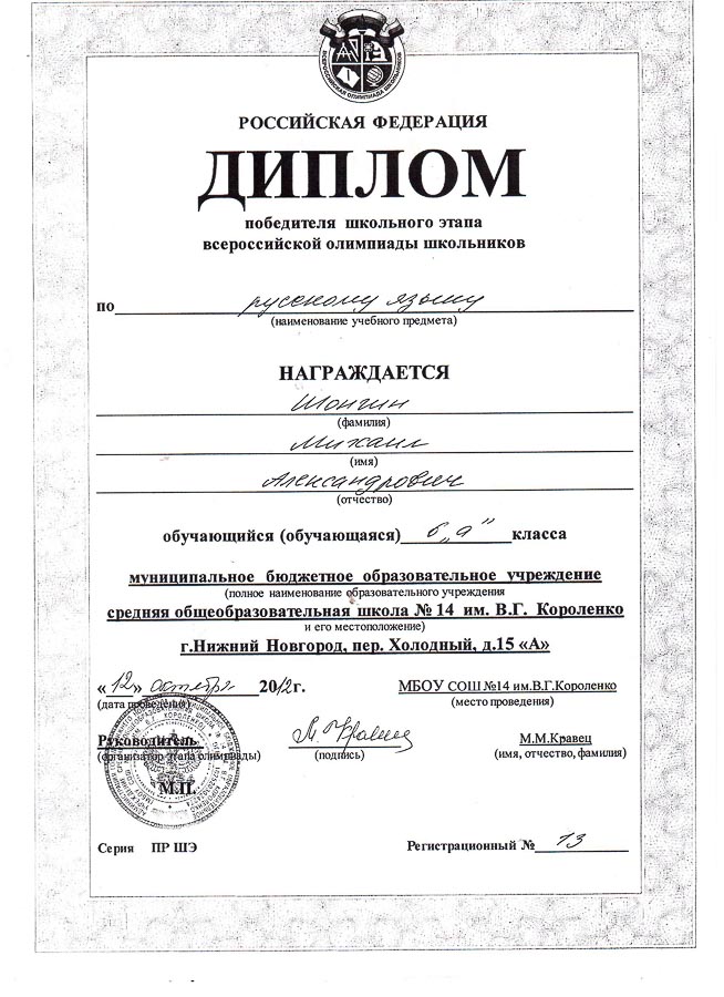 Достижения учеников