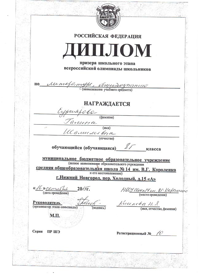 Достижения учеников