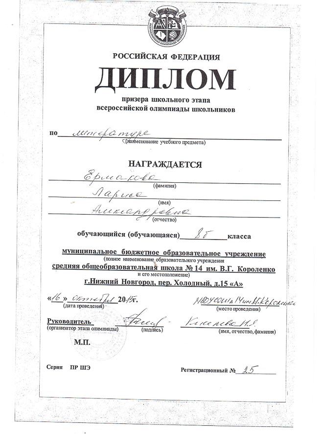 Достижения учеников