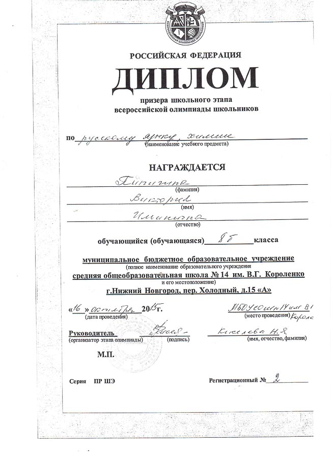 Достижения учеников