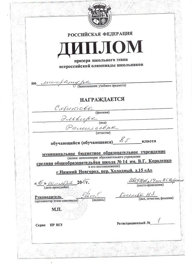 Достижения учеников