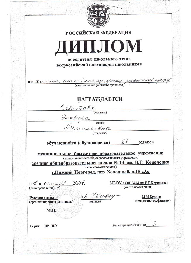 Достижения учеников