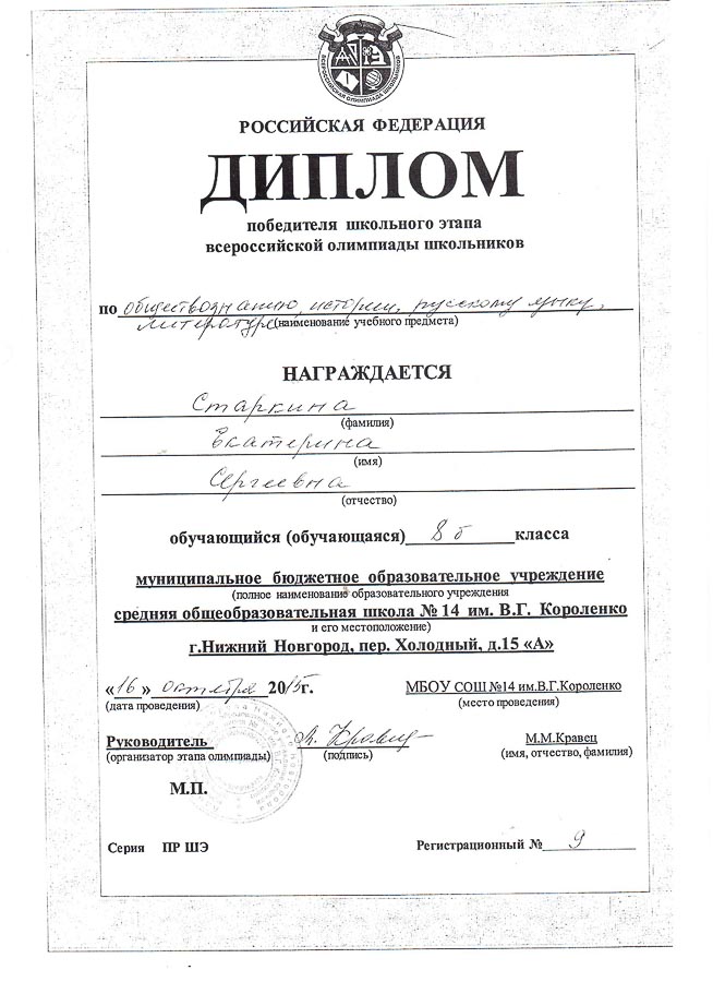 Достижения учеников